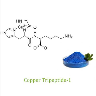 Copper Tripeptide-1 Blue Powder Khối hợp chống nếp nhăn thích hợp cho người lớn Thành phần hỗ trợ sự cứng nhắc của da và giảm nếp nhăn trong chăm sóc da trưởng thành